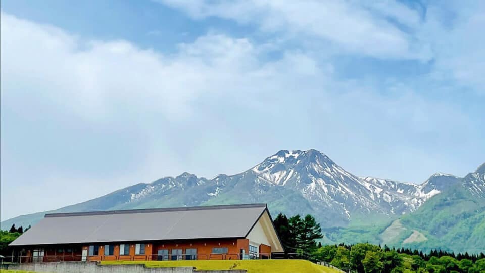 Heartland community center infront of Mt Myoko.